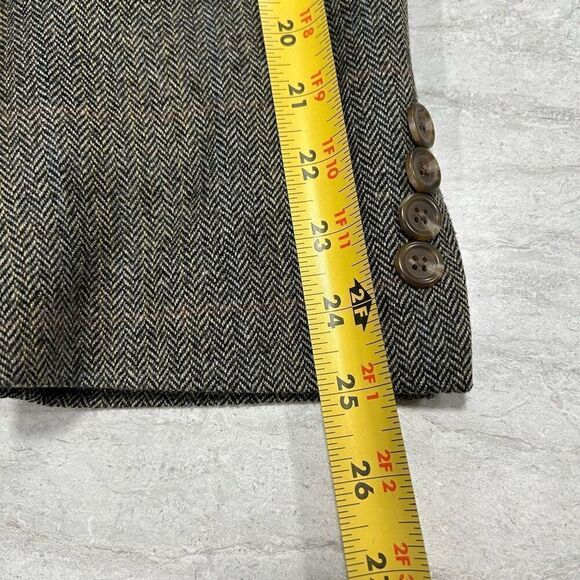 Lauren Ralph Lauren 100% Wool 2 Button Blazer Sport Coat Brown Plaid Size 44R - Picture 14 of 15